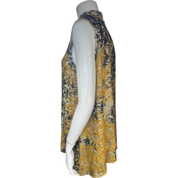 LOGO by Lori Goldstein Tie Dye Clip Jacquard Sleeveless Top Champagne Medium - Picture 6 of 14